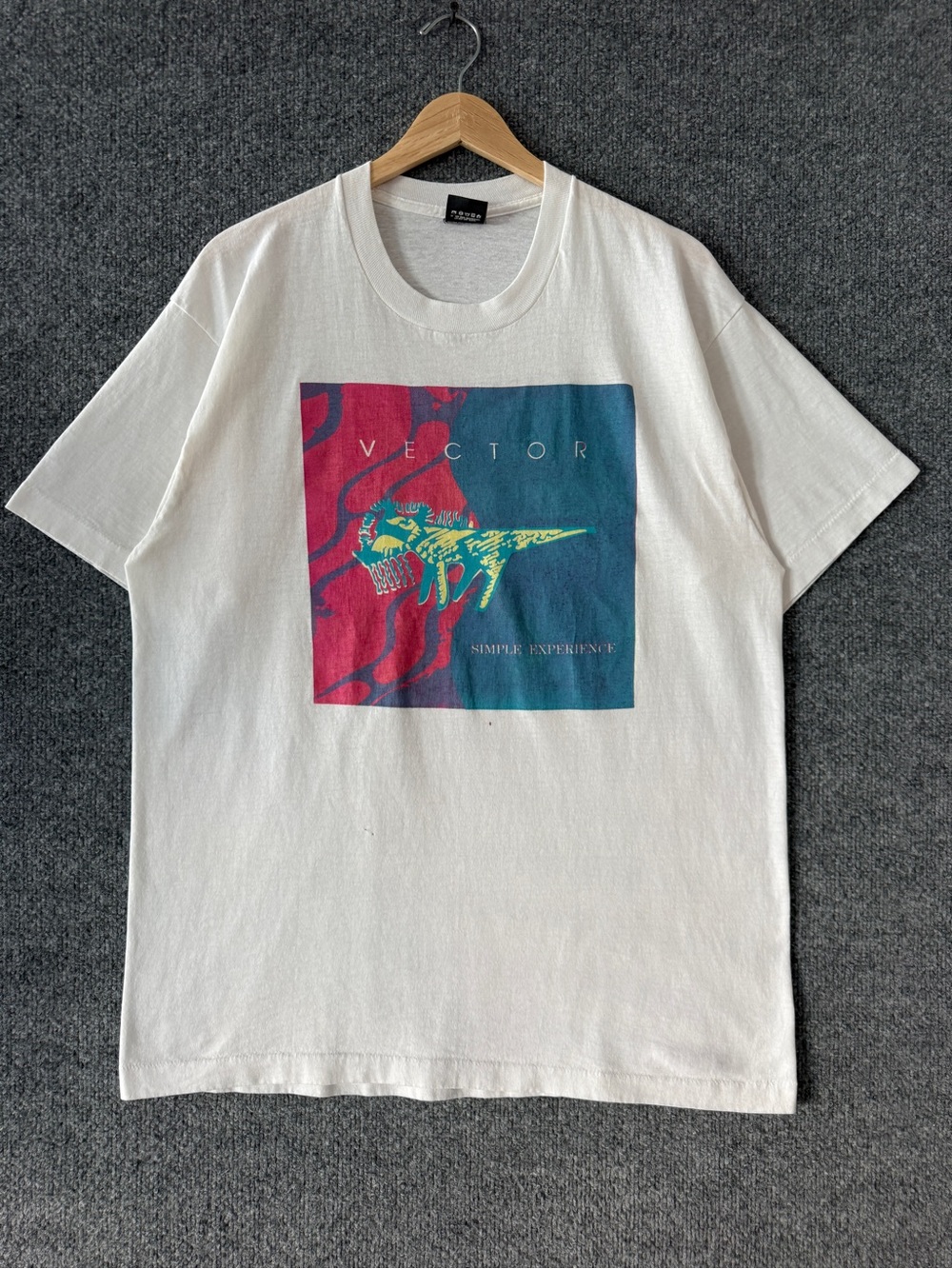 Vintage Vector Simple Experience Band T Shirt 90s White XL 1989 Album Promo